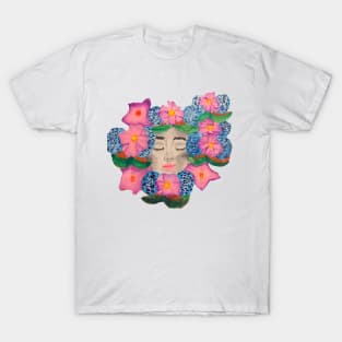 Girl With Flowers Surrounding her T-Shirt